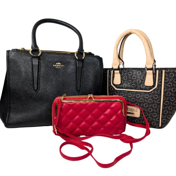 Coach Handbags - Purse Bundle - Coach Crosby Carryall Guess Mini Red Quilted Crossbody Wallet